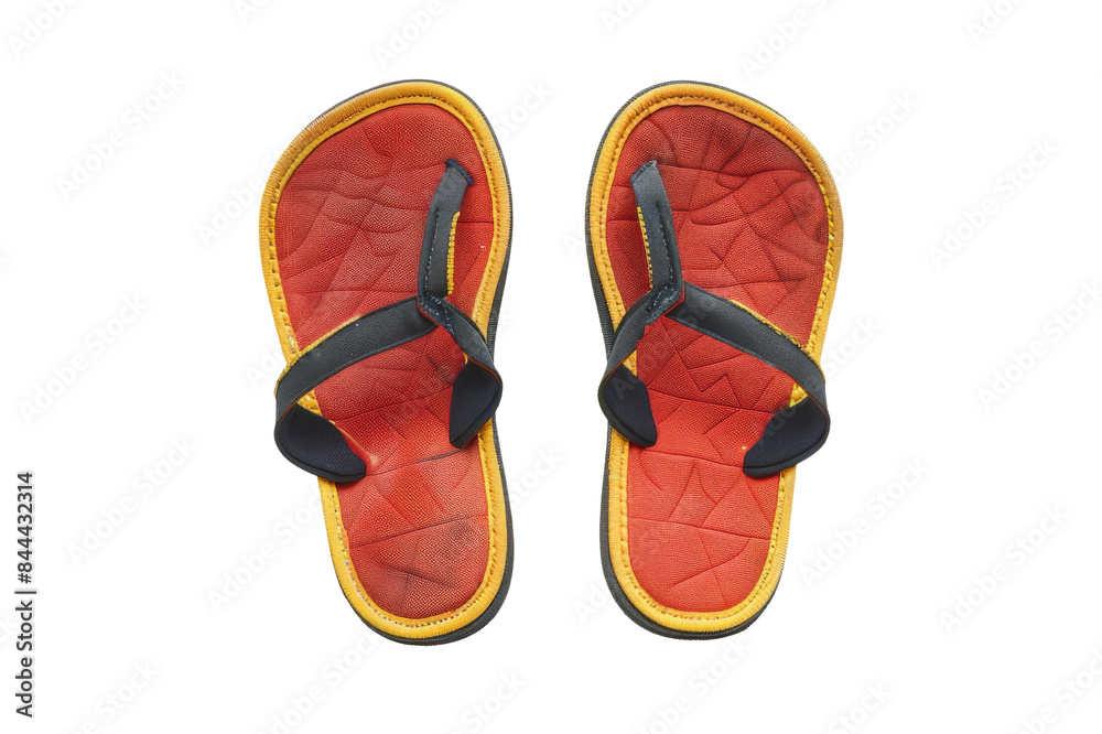Fototapeta premium Red and Yellow Flip Flops