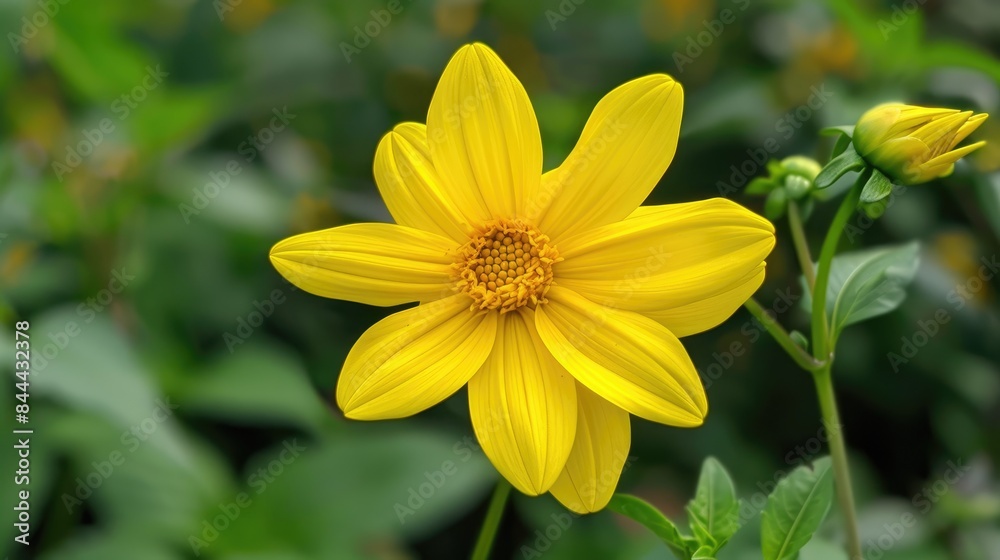 Dahlia pinnata a Bright Yellow Flower in the Asteraceae Family Dahlia pinnata a Bright Yellow Flower in the Asteraceae Family
