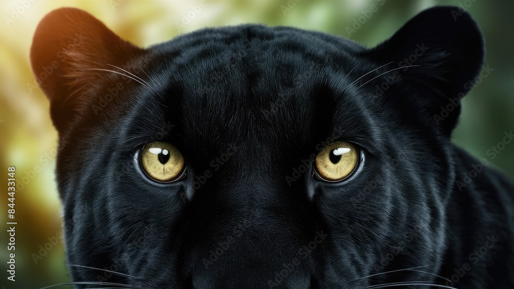the panther's stunning eyes, revealing its large, bright, and enchanting golden eyes the panther's stunning eyes, revealing its large, bright, and enchanting golden eyes