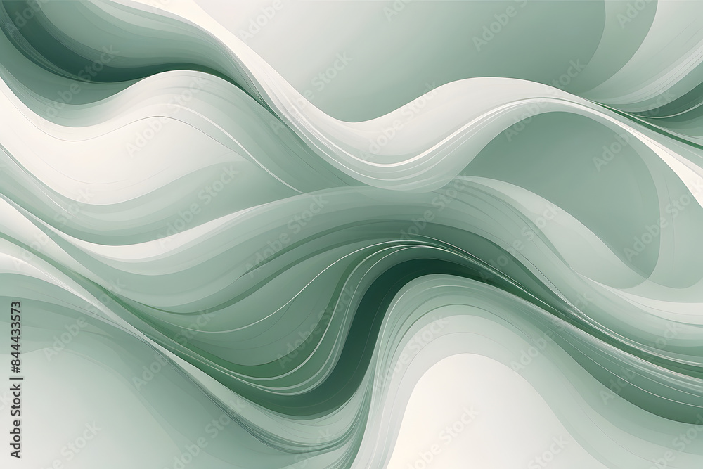 Green waves style abstract art Green waves style abstract art