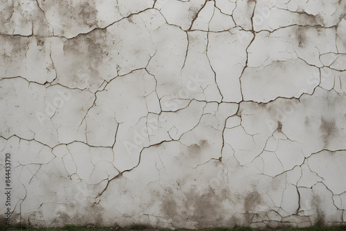Aged cracked paint texture, distressed wall surface, weathered white background, peeling paint close-up, vintage texture, old plaster wall