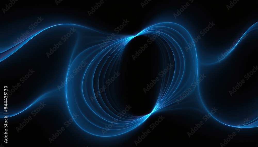 Photo beautiful modern blue background with shining wavy lines on dark background