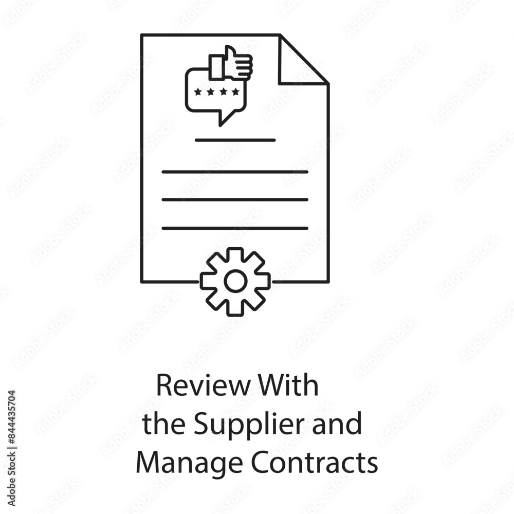 Review with the Supplier and Manage Contracts Icon. Vector Icon Design