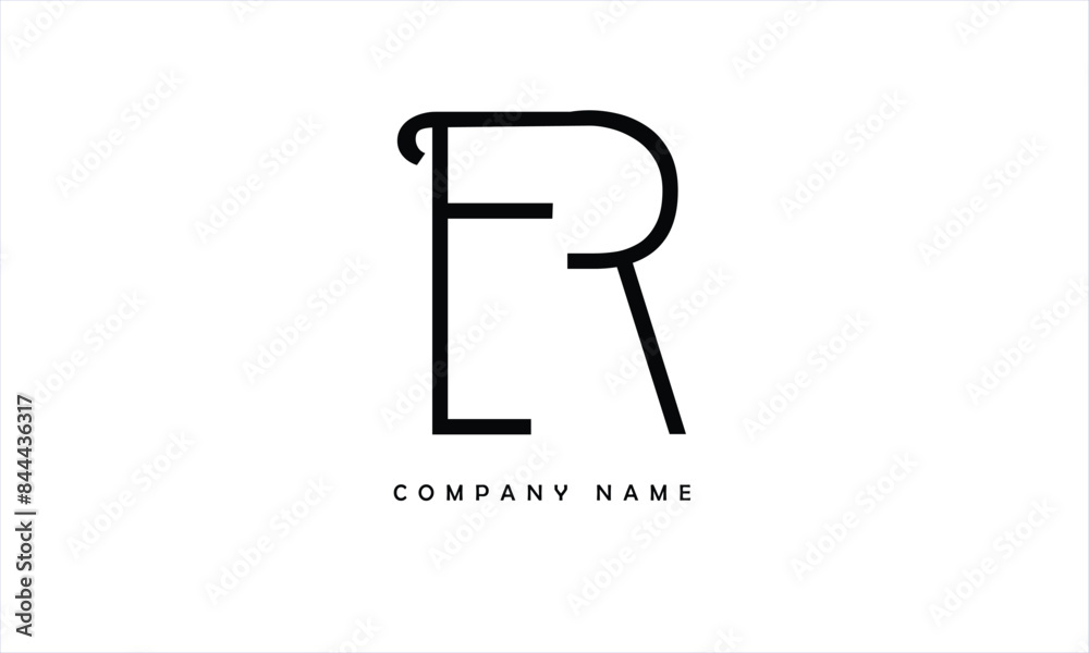 ER, RE, E, R Abstract Letters Logo Monogram ER, RE, E, R Abstract Letters Logo Monogram