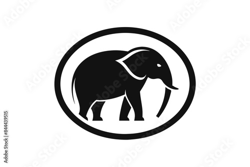 An artistically crafted minimalist vector depiction capturing the essence of an elephant with stylized finesse.