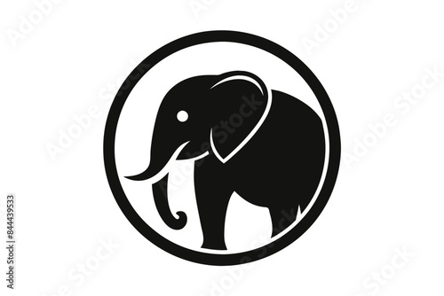 An artistically crafted minimalist vector depiction capturing the essence of an elephant with stylized finesse.