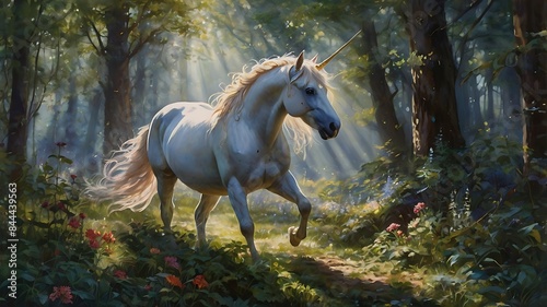 An intricately 8k resolution background painted  vibrant watercolors showcases a majestic unicorn