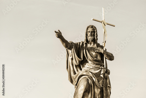 St. John the Baptist Statue on Charles Bridge. Prague, Czech Republic photo
