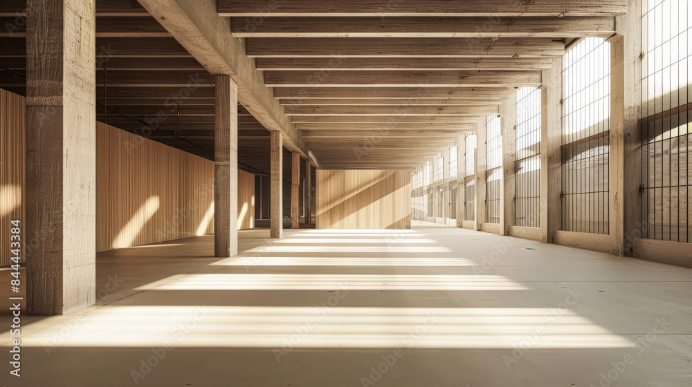 Industrial empty warehouse space with copyspace for text. Industrial empty warehouse space with copyspace for text.