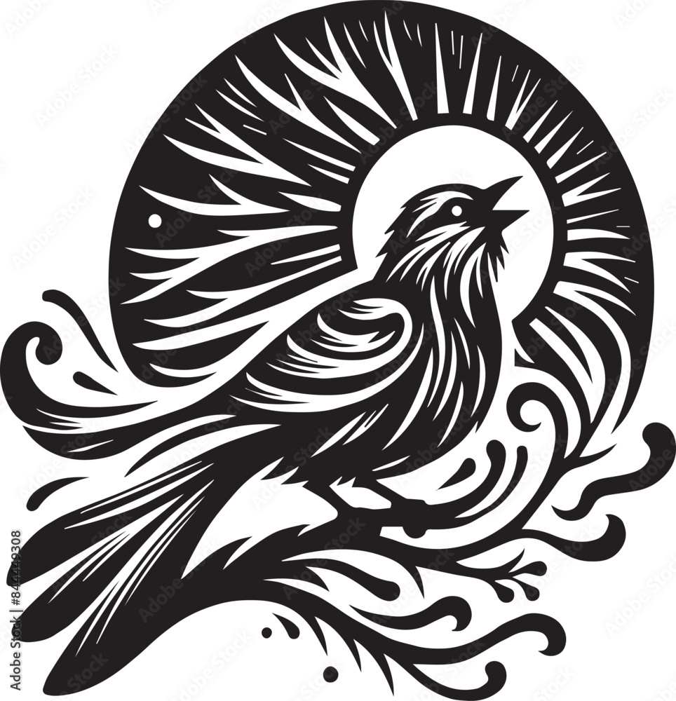 Fototapeta premium create a vector silhouette of a bird