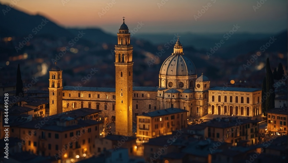 Naklejka premium Paper cut of Italy landmark, travel and tourism concept.