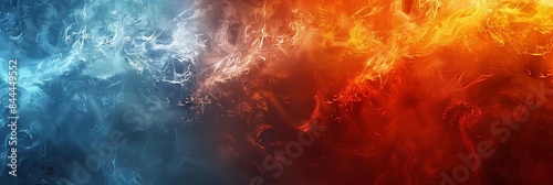 fire and ice on a blue background