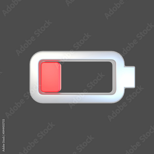 Charging battery icon 3d rendering illustration