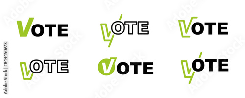 Set of vote vector icons. Election or ballot icon. Vector 10 Eps.