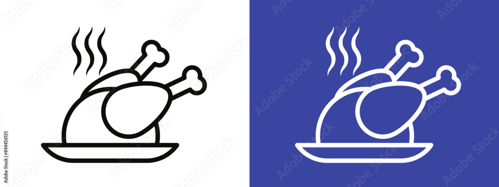 Holiday Baked Turkey Icon Ideal for Thanksgiving and Festive Menus Holiday Baked Turkey Icon Ideal for Thanksgiving and Festive Menus