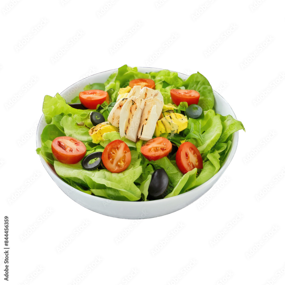Plate of summer salad isolated illustration. Plate of summer salad isolated illustration.