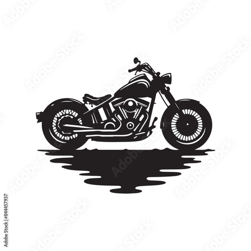 Motorcycle Silhouette vector art illustration.