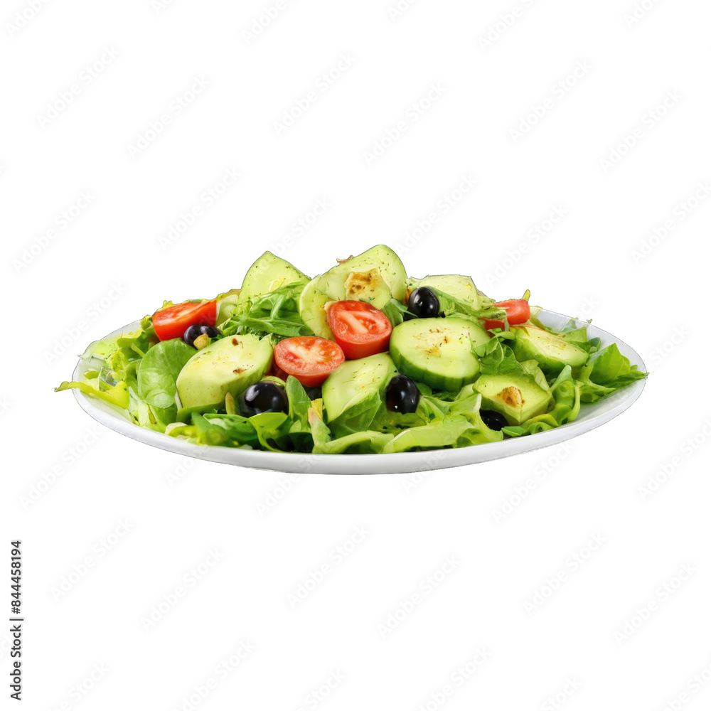 Plate of summer salad isolated illustration. Plate of summer salad isolated illustration.