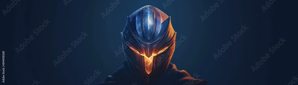 Obraz premium Stylized mask with a shield symbol to indicate protection