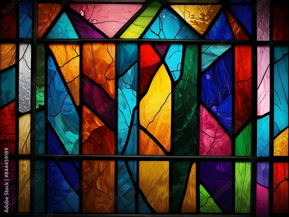 Abstract Stained Glass Background, generative AI Abstract Stained Glass Background, generative AI