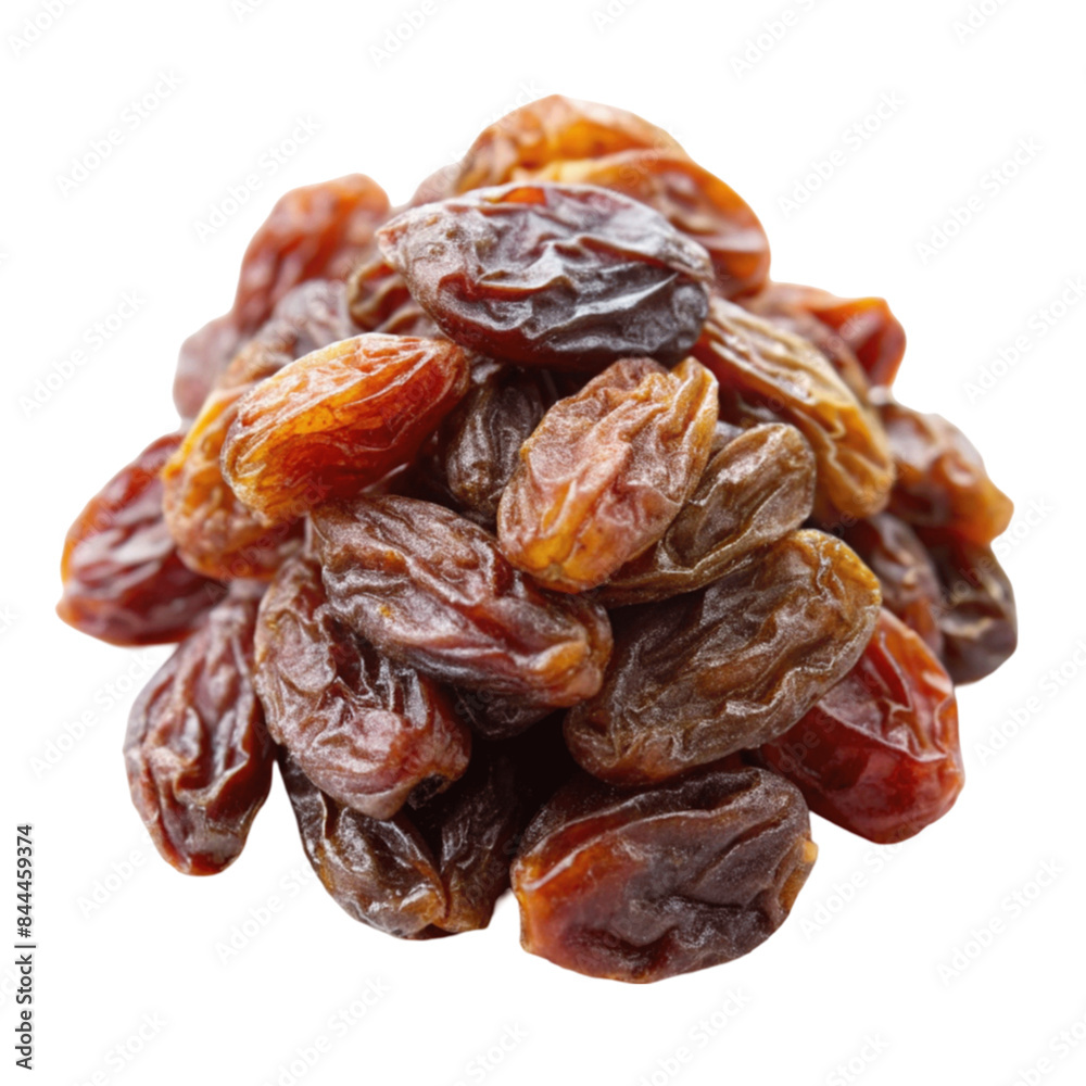 Dry food rasin isolated on transparent background.