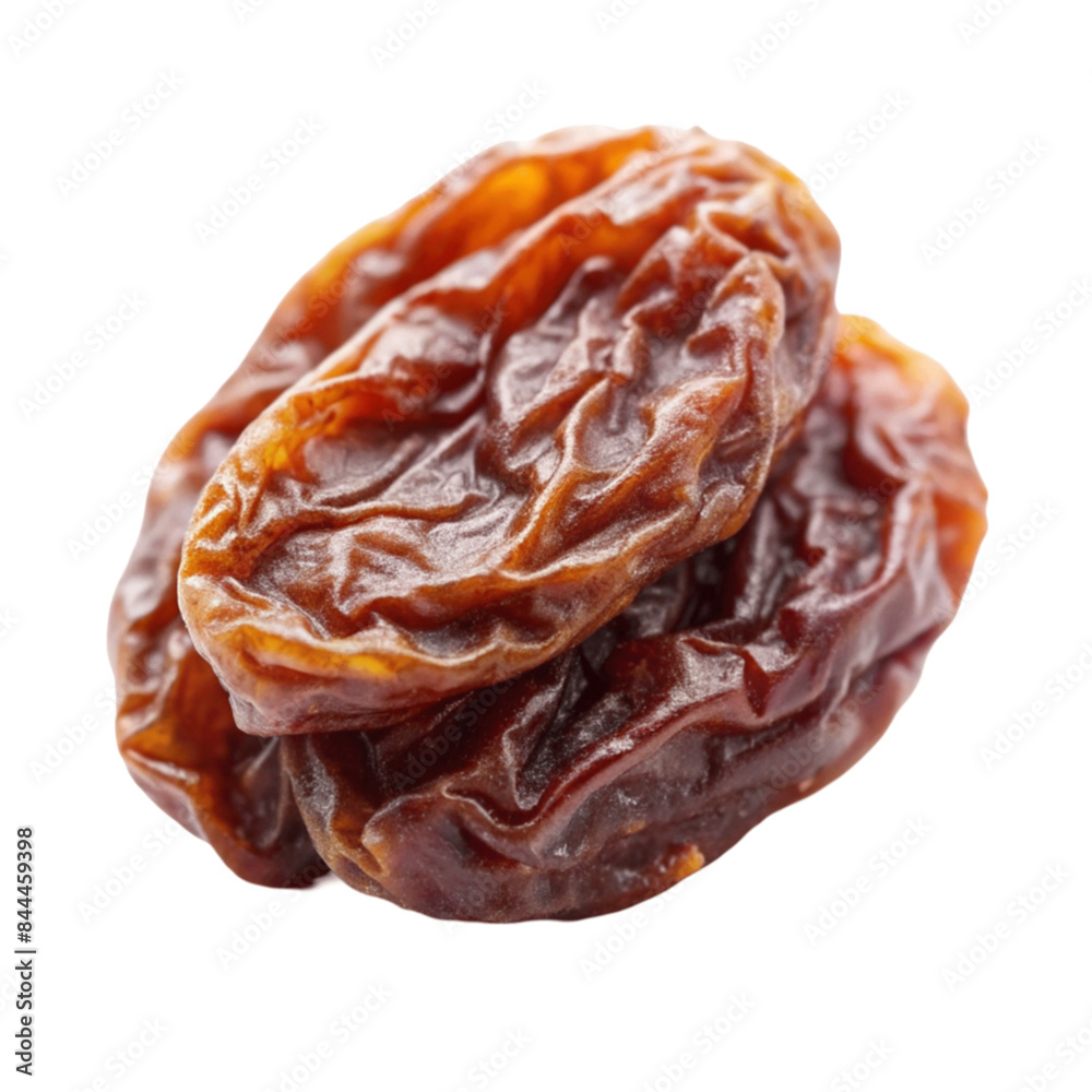Dry food rasin isolated on transparent background.