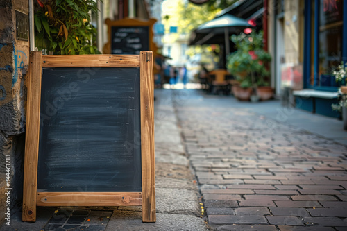 Blank board for notes on the street, for menu or mockup for information