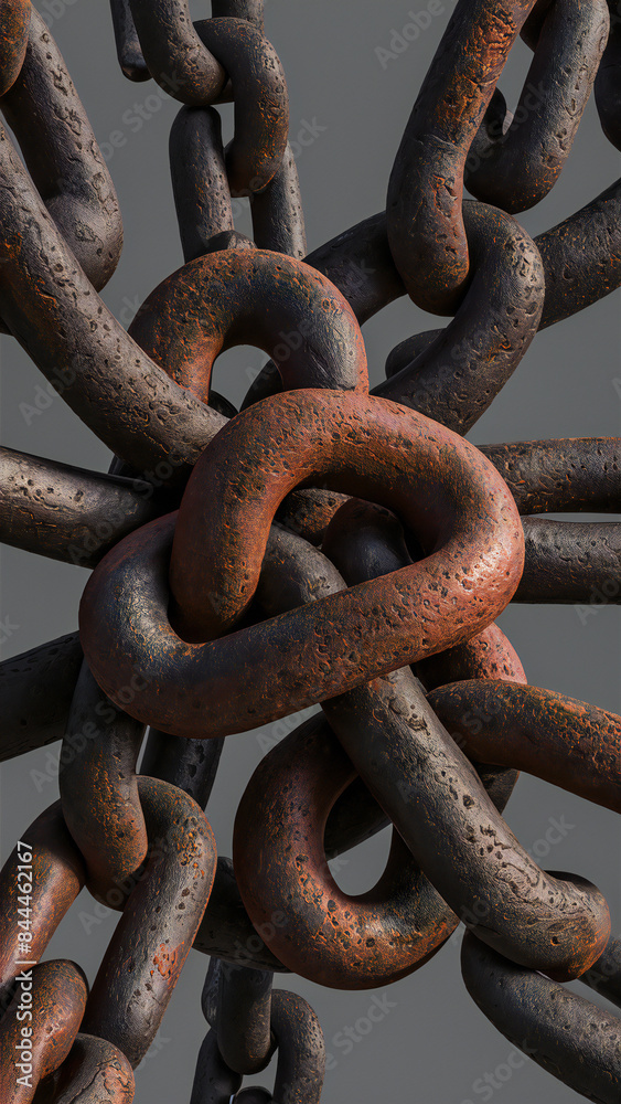 Abstract close-up of rusty metal chains. Abstract close-up of rusty metal chains.