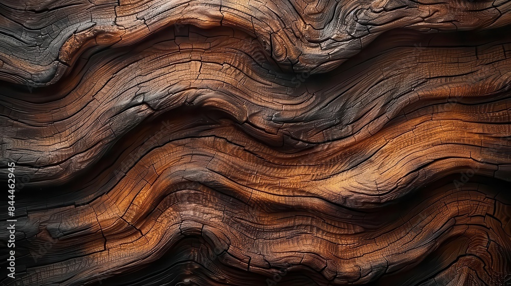 Abstract close-up of a natural wood texture with intricate wavy patterns and rich brown tones, ideal for backgrounds and design projects. Abstract close-up of a natural wood texture with intricate wavy patterns and rich brown tones, ideal for backgrounds and design projects.