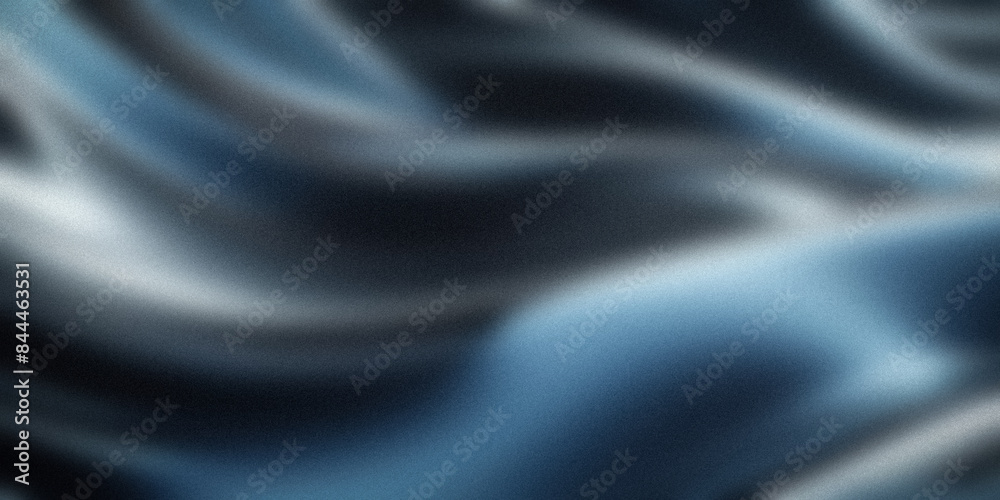 Fototapeta premium Elegant gradient featuring cool tones of blue, gray, and white with smooth, flowing wave patterns. This abstract illustration provides a serene and sophisticated backdrop, for modern design projects