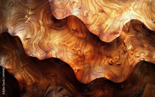 Wallpaper Mural Abstract wooden texture with undulating patterns and rich colors, perfect for backgrounds or design projects, highlighting natural beauty. Torontodigital.ca
