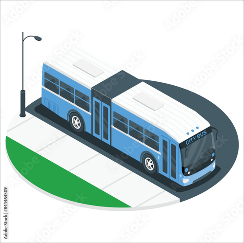 Bus stop concept. 3d City Bus. Travel around city and between cities. Travel and transport for population. Travelers or tourists on vacation. Cartoon flat vector illustration. 2274
