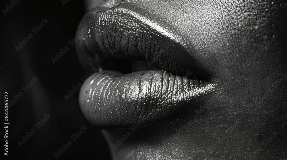 A close up of a lip with a black background A close up of a lip with a black background