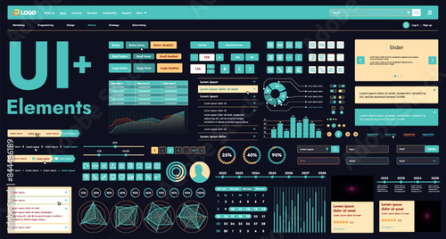 These graphic components provide a comprehensive approach to the development of interfaces that meet modern requirements for functionality and aesthetics in Internet resources.