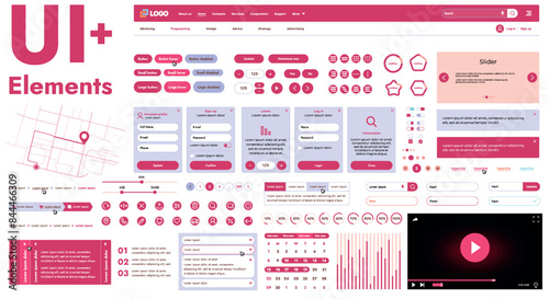 These graphic components provide a comprehensive approach to the development of interfaces that meet modern requirements for functionality and aesthetics in Internet resources.