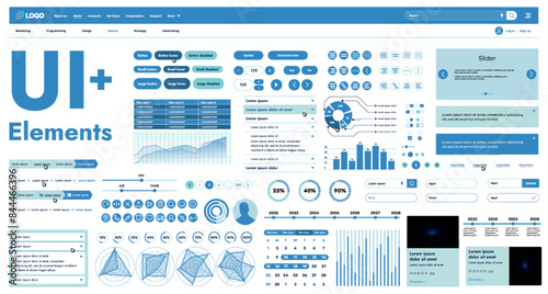 These graphic components provide a comprehensive approach to the development of interfaces that meet modern requirements for functionality and aesthetics in Internet resources.