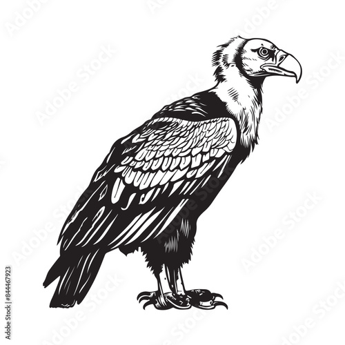 Andean Condor bird image vector on a white background Vector