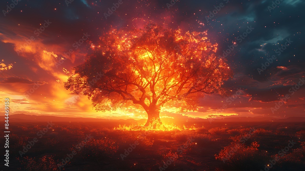 Naklejka premium fire in the forest