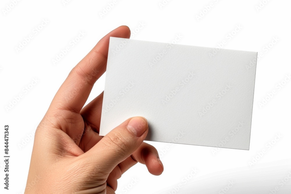 Blank White Card Mockup on Hand created with Generative AI