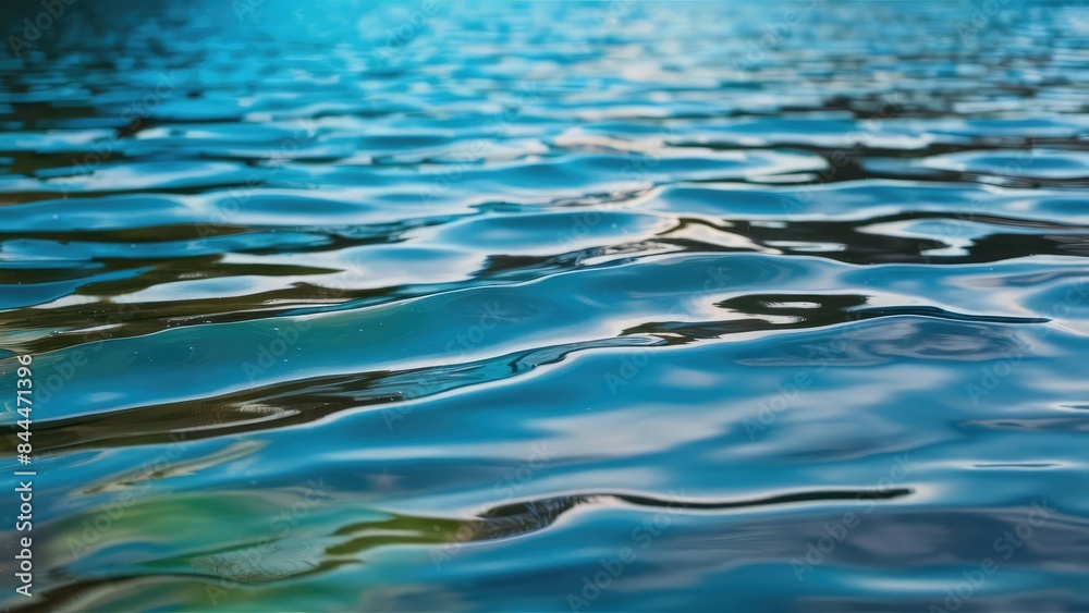 A charming photo of a turquoise lake that is partly blurry and calm, reflecting the enchanting sky beautifully A charming photo of a turquoise lake that is partly blurry and calm, reflecting the enchanting sky beautifully