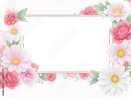 frame with pink flowers
