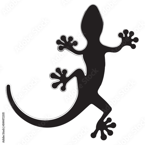 lizard brush strokes on a white background. Vector illustration.