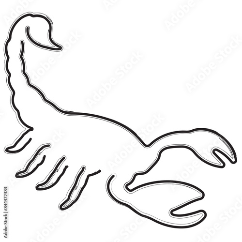 scorpion brush strokes on a white background. Vector illustration.