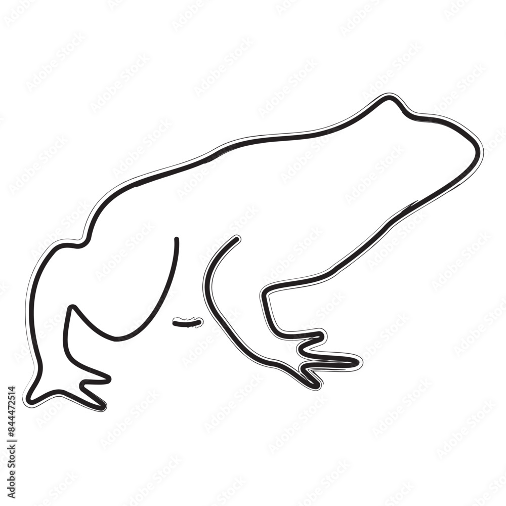 frog brush strokes on a white background. Vector illustration.