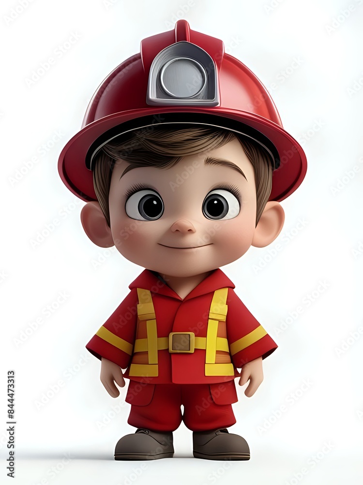 A young firefighter has been learning his profession since childhood A young firefighter has been learning his profession since childhood