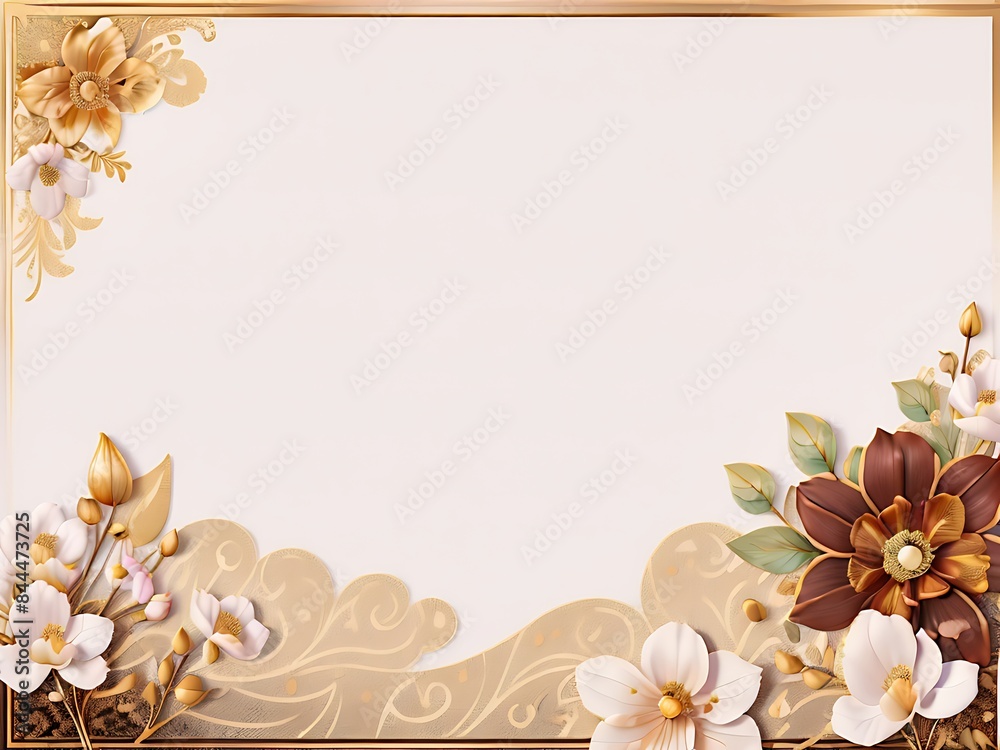 Floral Background With White Blank Mother's Day Wedding Invitation Card Frame Floral Background With White Blank Mother's Day Wedding Invitation Card Frame
