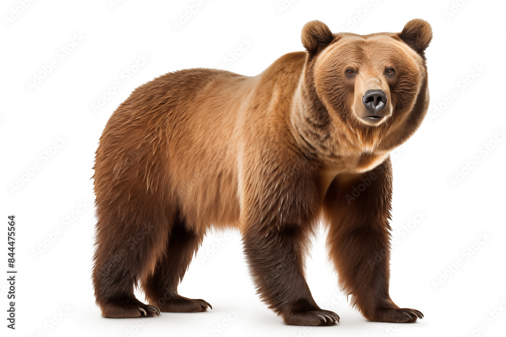 Obraz premium Grizzly Bear over isolated white background. Animal