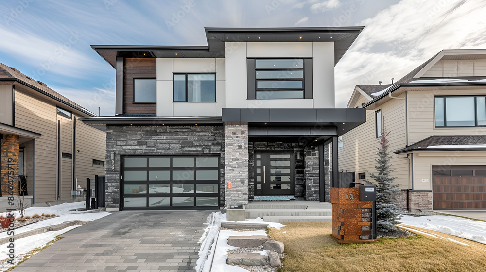 Illustration of Luxury Homes With Secure Garages