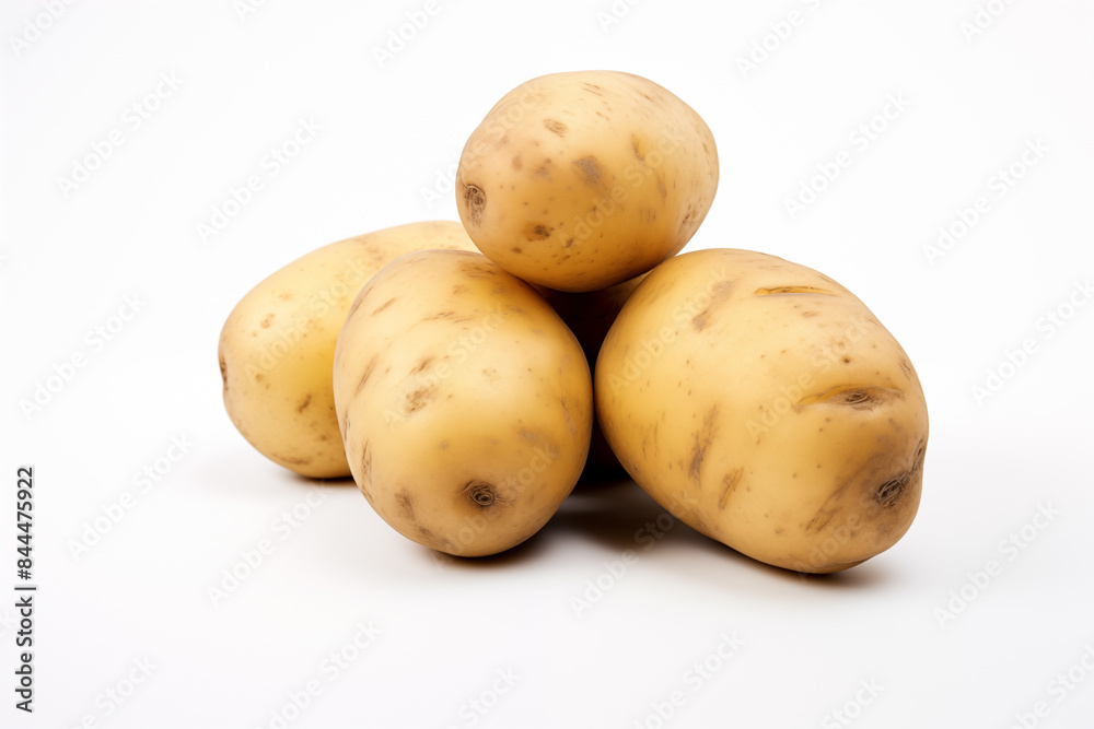group of potatoes on isolated white background group of potatoes on isolated white background