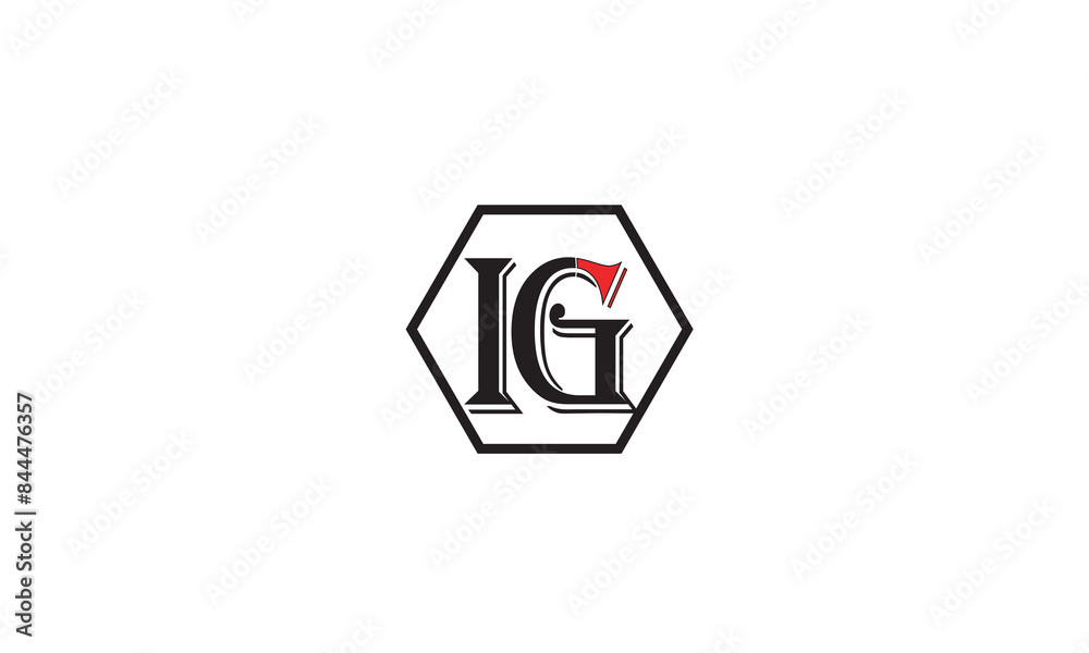 GI, IG , G ,I, Abstract Letters Logo Monogram GI, IG , G ,I, Abstract Letters Logo Monogram